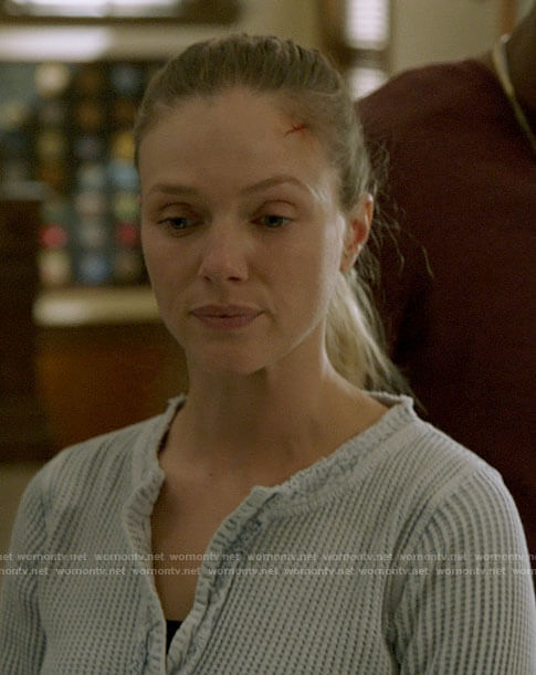 Hailey's grey textured top on Chicago PD