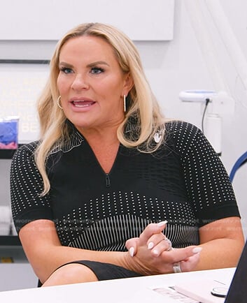 Heather's  black half-zip top on The Real Housewives of Salt Lake City