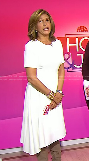 Hoda's white asymmetric dress on Today