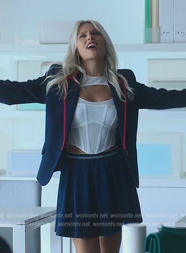 Isadora's white cutout corset top on Elite