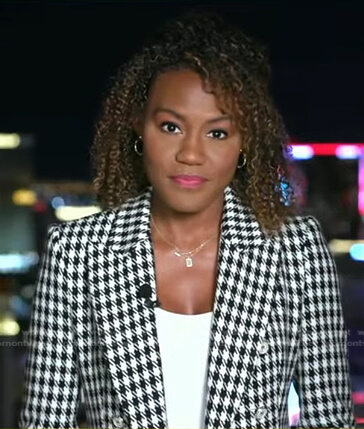 Janai's houndstooth blazer on Good Morning America