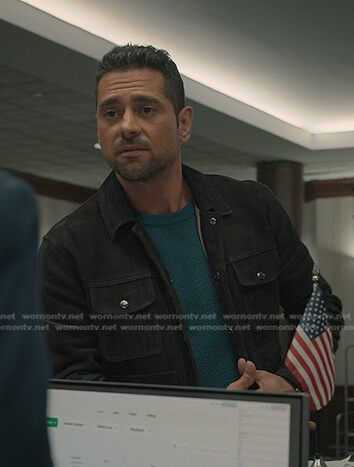 Jared's brown suede jacket on Manifest