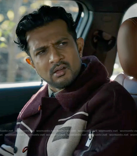 Jay's burgundy jacket with fur collar on Ghosts