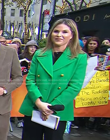 Jenna's green peacoat on Today