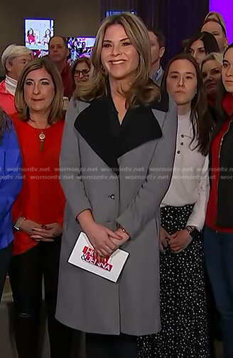 Jenna's grey coat with black collar on Today