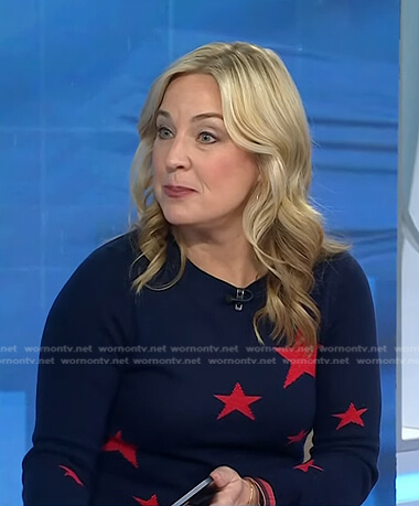 Jennifer's navy and red star sweater on Today