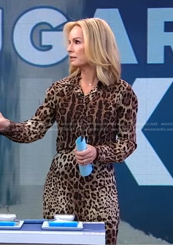 Jennifer's leopard blouse and skirt on Good Morning America