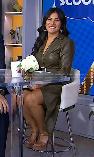 Joelle Garguilo's green belted leather dress on Today