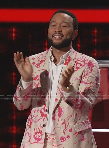 John's floral blazer suit on The Voice