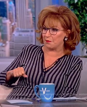 Joy's striped tie neck sweater on The View