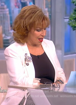 Joy's white brooch blazer on The View