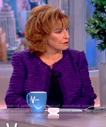 Joy's purple metallic tweed jacket on The View