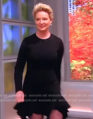 Katherine Heigl's black ruffle hem mini dress on The View