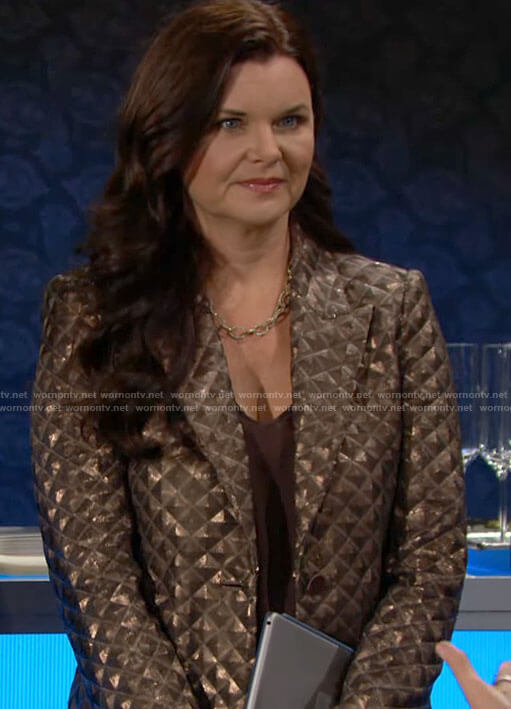 Katie's bronze blazer on The Bold and the Beautiful