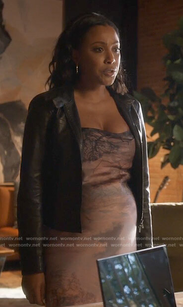 Kayla's scenery print dress on Monarch