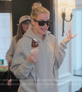 Khloe's square sunglasses on The Kardashians