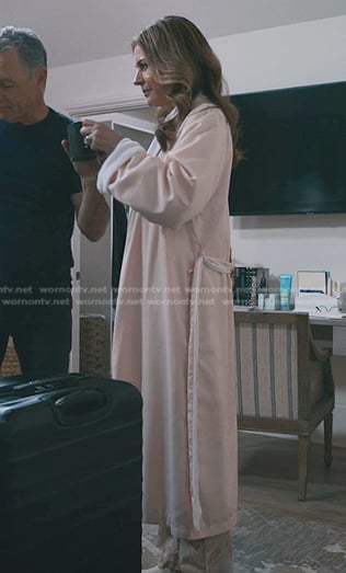 Kit's pink and white robe on The Resident