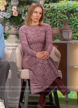 Kristen Bell's maroon marled dress on The Talk