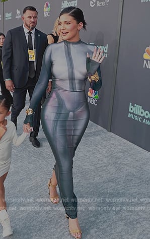 Kylie's silver metallic dress on The Kardashians