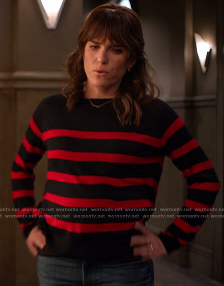 Marina's blue stripe sweater on Home Economics