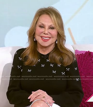 Marlo Thomas's black embellished sweater on Today