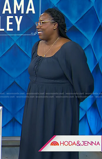 Mashama's blue scoop neck dress on Today