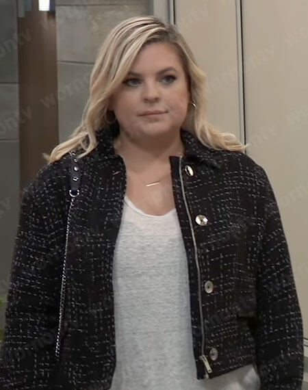 Maxie's black tweed jacket on General Hospital