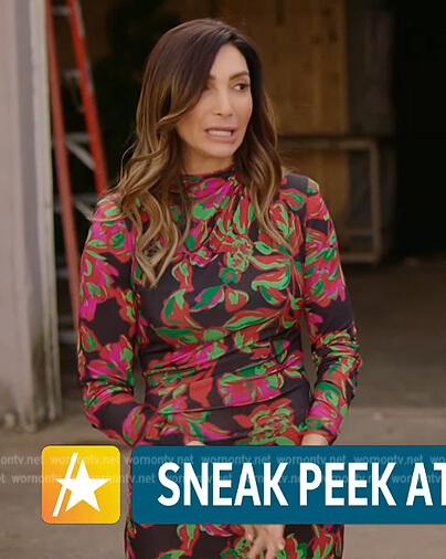 Courtney Mazza Lopez's floral mesh dress on Access Daily