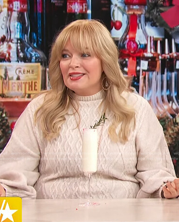 Melissa's white cable knit dress on Access Hollywood