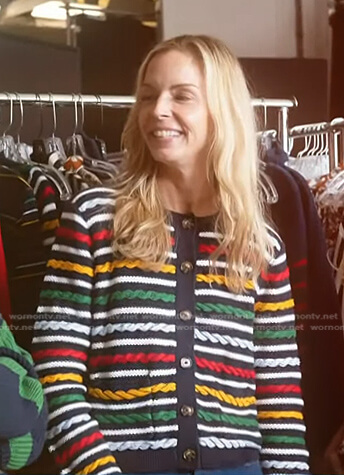 Meredith Melling's multicolor striped cardigan on Today