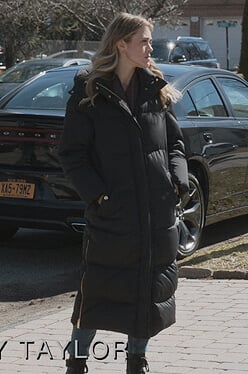 Michaela's black hooded puffer coat on Manifest
