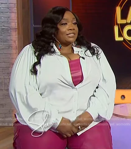Ms. Pat's pink leather top and pants on Sherri