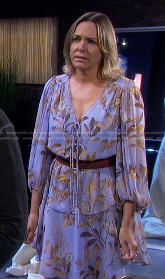 Nicole's lilac printed tie front dress on Days of our Lives