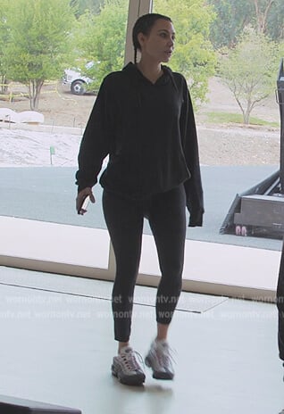 Kim's black leggings on The Kardashians