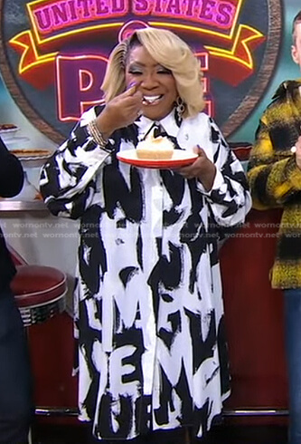 Patti's grafitti print shirt on Good Morning America