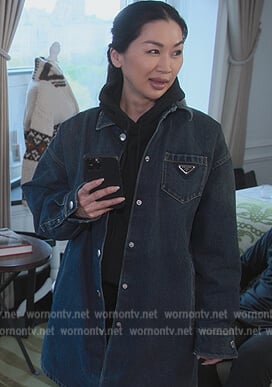 Denim shirt with logo on The Kardashians