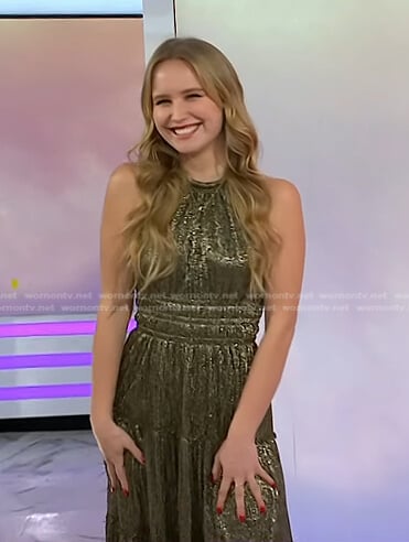 Sailor's metallic halter dress on Today