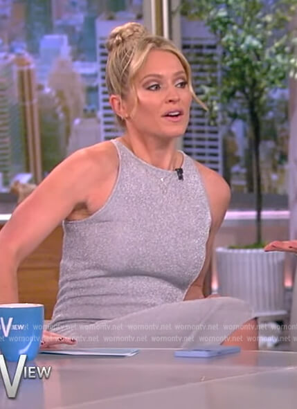 Sara's silver metallic dress on The View