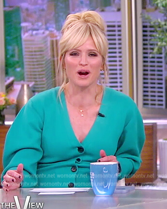 Sara's blue turquoise button down mini dress on The View