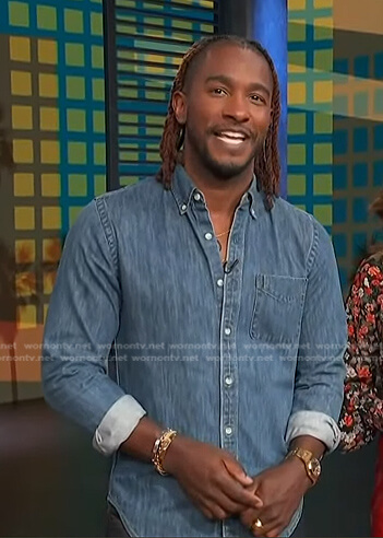 Scott's denim shirt on Access Hollywood
