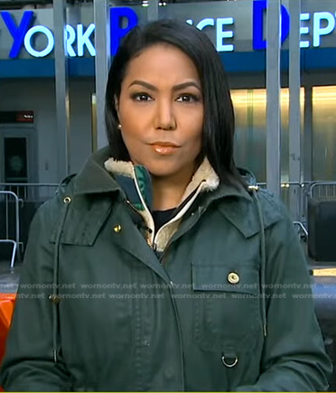 Stephanie's green field jacket on Good Morning America