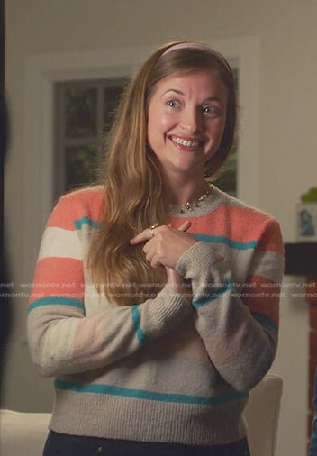 multicolor striped sweater on 9-1-1