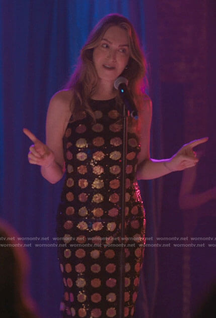 Tess's sequin polka dot dress on The L Word Generation Q