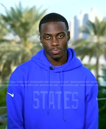 Timothy Weah's blue States hoodie on Good Morning America