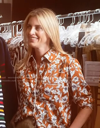 Valerie Macaulay's brown floral satin shirt on Today