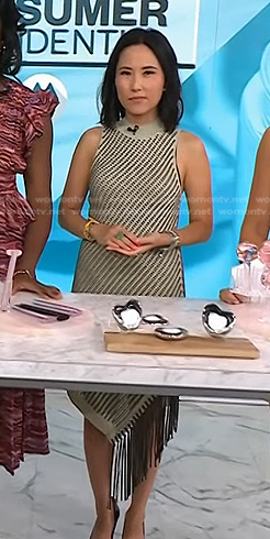 Vicky's green knit sleeveless dress on Today