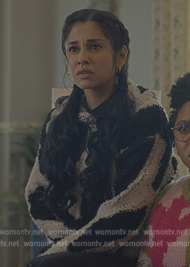 Yolanda's cow print hoodie on Stargirl