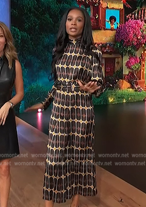 Zuri's geometric print dress on Access Hollywood