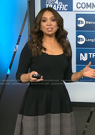 Adelle's black colorblock dress on Today