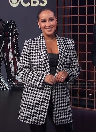 Adrienne's houndstooth blazer on E! News